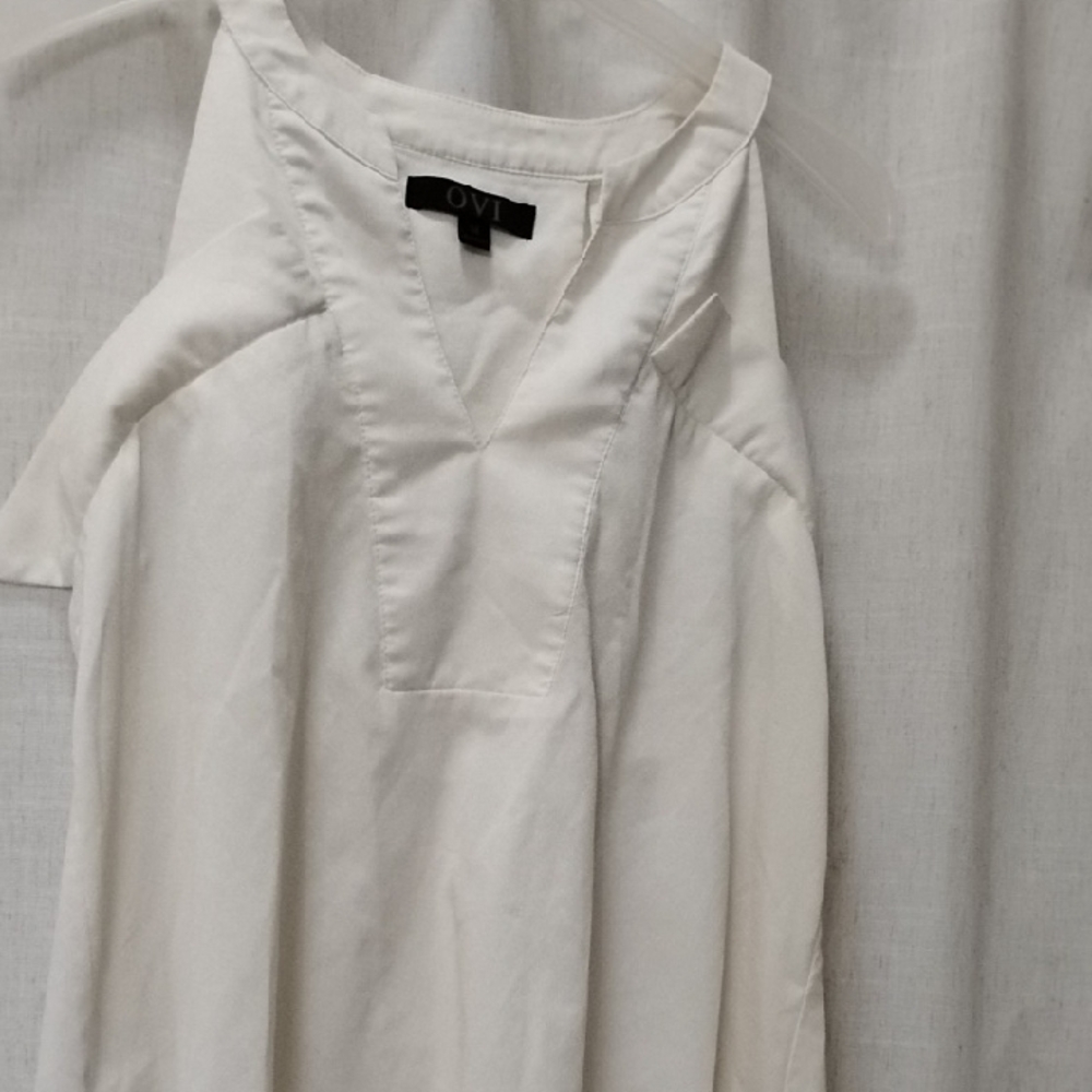 Ovi Cream V-Neck Top Strappy Back, Medium